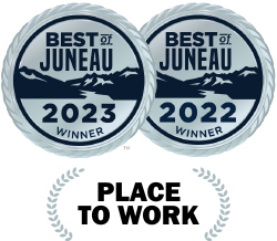 Bluewave CREDIT UNION BEST OF JUNEAU PLACE TO WORK SILVER MEDALS FOR 2022 AND 2023